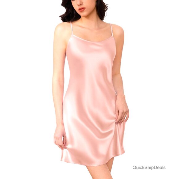 100% Mulberry Silk Nightgown Spaghetti Strap Chemise Short Slip Dress